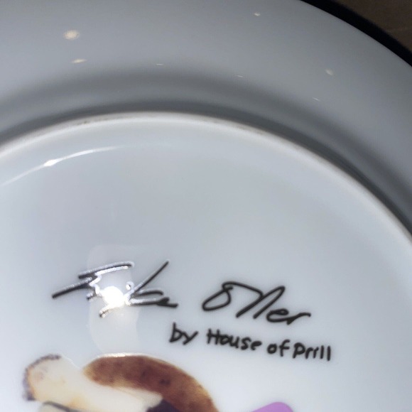 Plates (4) Erika Oller House Of Prill Dessert Salad Plates Chocolate Fruit LOT - Picture 6 of 7